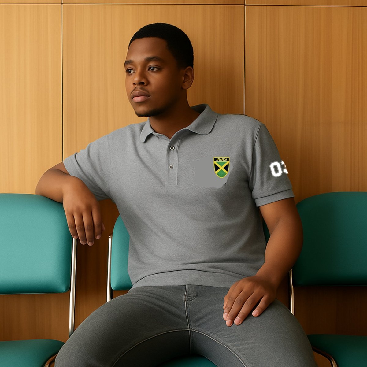 Jamaica Heritage Unisex Premium Pique Polo Shirt - Chinchilla Choons